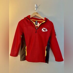 Kansas City Chiefs Hooded Thermal Jacket 3/4 Zipper size medium (10-12) youth